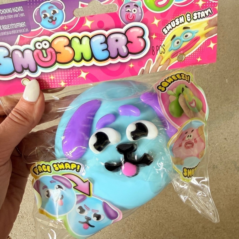 Smushers Face Swap Squeezy Fidget Toy Blue Viral Squishy NEW - Picture 2 of 4